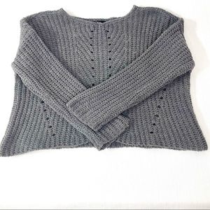 Girls Art Class | Chunky Knit Crop Top Gray | Grey | Sweater | Size 6 6x